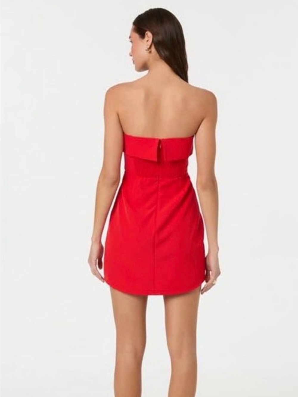Astr The Label Strapless Red Mini Dress - Clean Silhouette - Picture 2 of 6